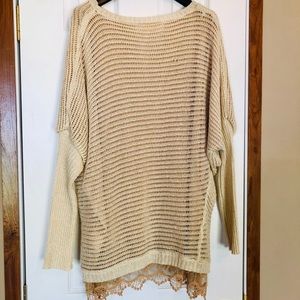 a’reve Glistening Gold Knit Sweater Tunic